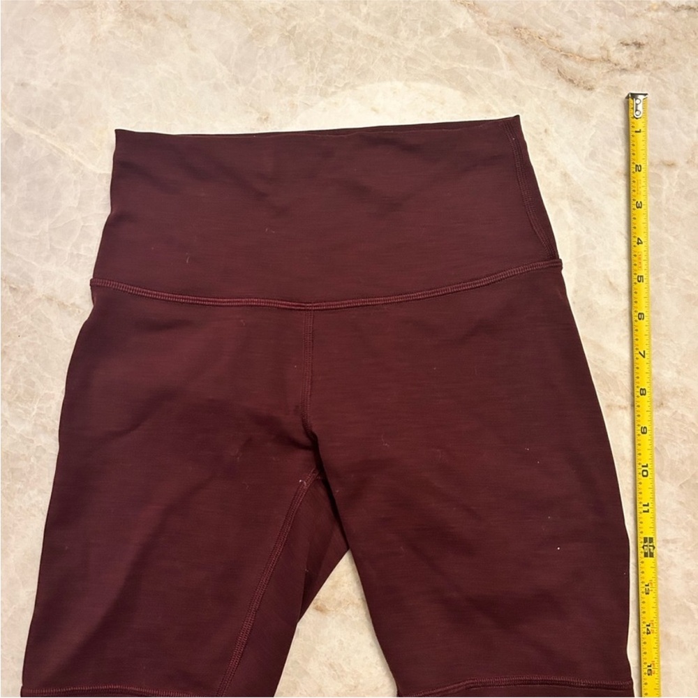 Women's High-Waisted Burgundy Shorts